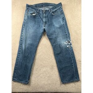 Levi's 505 Regular Fit Jeans Mens 38x29 Blue‎ Denim Stretch Mid Rise Medium Wash